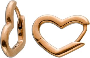 Asymmetrische Herzcreolen Edelstahl Rosegold vergoldet Vivien Lee