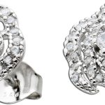 Ohrstecker Silber 925 weiße Zirkonia Rosenblüten Design