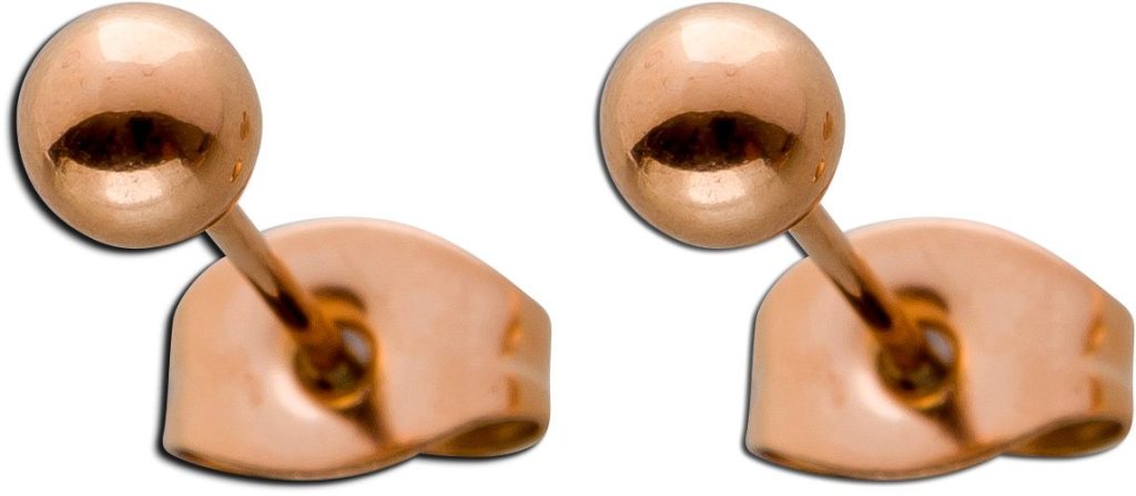 Kugel Ohrstecker Edelstahl Rose vergoldet 3.6mm