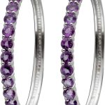 Amethyst Creolen 35mm Sterling Silber 925 lila Edelsteine