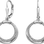 Ohrhänger Silber 925 weiße Zirkonia Krappengefasst rhodiniert poliert