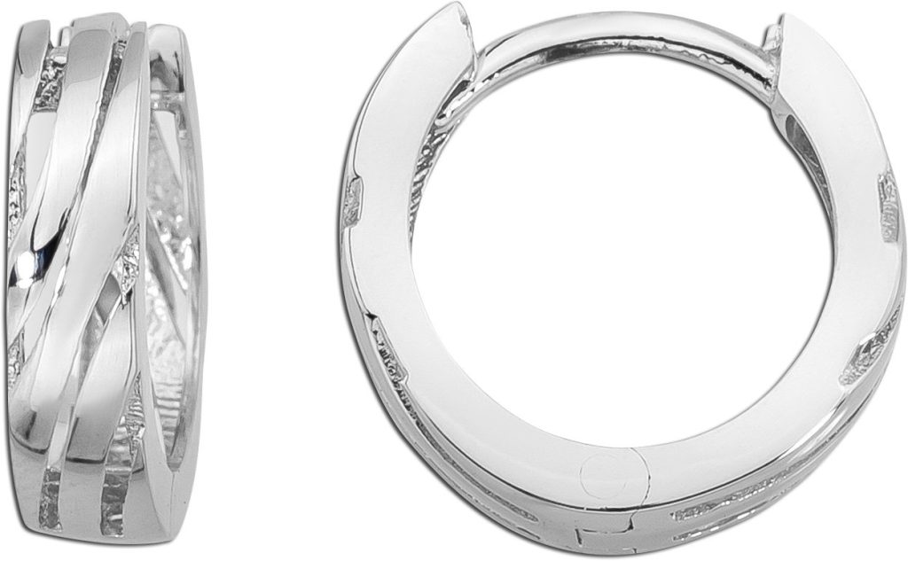 Klapp Scharniercreolen Silber 925 poliert rhodiniert