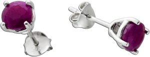 Rubin Ohrstecker Silber 925 pinke Natur Edelsteine