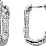 Creolen Silber 925 weisse Natur Zirkone