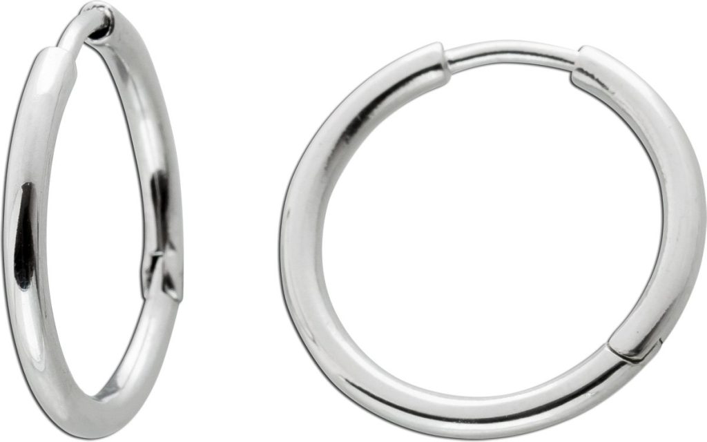 Creolen Silber925 poliert rhodiniert Klappscharniermechanismus