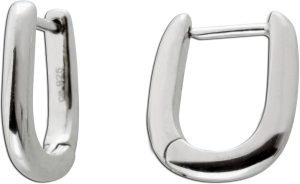 Ovale Creolen Silber925 Klappscharniermechanismus poliert rhodiniert