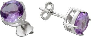 Amethyst Ohrstecker Silber 925 brasilianische Natur Edelsteine