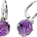 Amethyst Ohrhänger Silber 925 brasilianische Natur Edelsteine