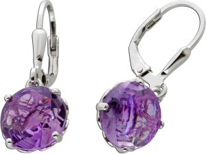 Amethyst Ohrhänger Silber 925 brasilianische Natur Edelsteine