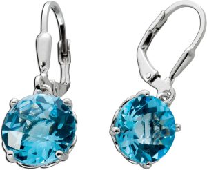 Blautopas Ohrhänger Silber 925 hellblaue Natur Edelsteine