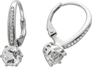 Ohrringe Silber 925 weiße Natur Topase Zirkonia