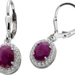 Rubin Ohrringe Silber 925 pinke Natur Edelsteine Zirkonia