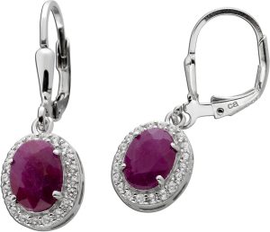 Rubin Ohrringe Silber 925 pinke Natur Edelsteine Zirkonia