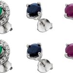 Topas Ohrstecker Silber 925 Natur Rubine Smaragde Saphire