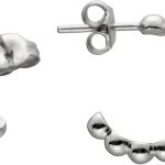 Halbcreolen Kugeldesign in Silber 925 poliert rhodiniert