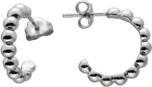 Halbcreolen Kugeldesign in Silber 925 poliert rhodiniert