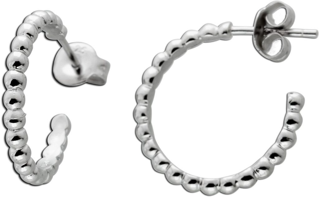 Creolen Kugeldesign Silber 925 poliert rhodiniert