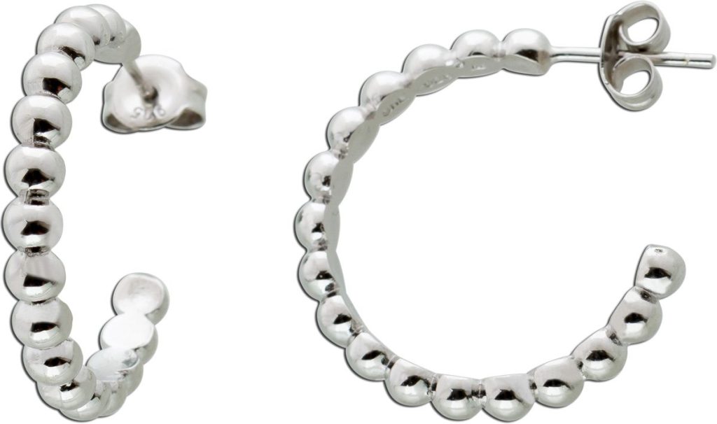 Ohrstecker Silber925 poliert rhodiniert Kugeloptik