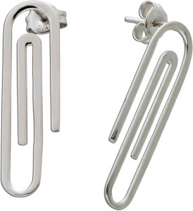 Paperlip Ohrstecker Silber925 rhodiniert poliert