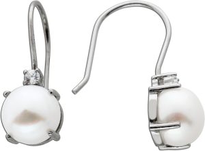 Perlen Ohrhänger Silber 925 Süßwasserperlen weiße Zirkonia