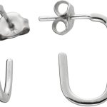 Creolen Ohrstecker Silber 925 poliert 18mm rhodiniert