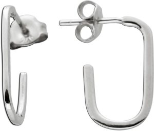 Creolen Ohrstecker Silber 925 poliert 18mm rhodiniert