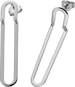 Paperclip Ohrstecker Silber925 poliert rhodiniert beweglich