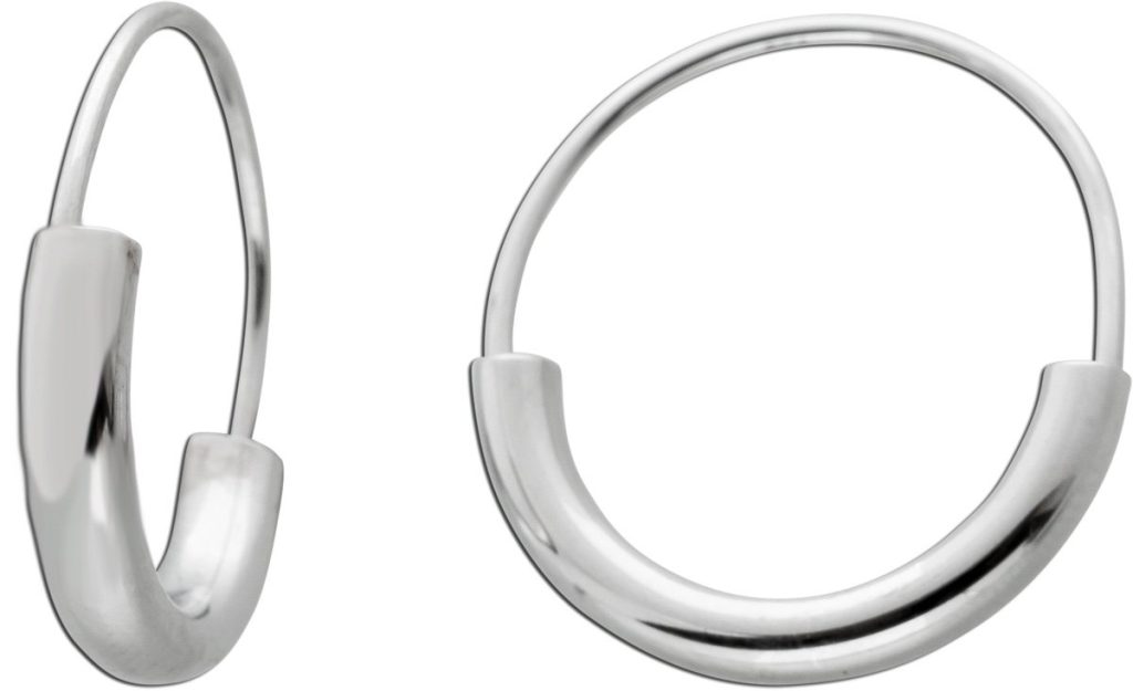 Creolen Silber925 21mm rhodiniert poliert flexibel