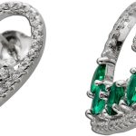 Herz Ohrstecker Silber 925 grüne weisse Zirkonia