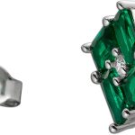 Ohrstecker Silber 925 grüne weisse Zirkonia