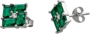 Ohrstecker Silber 925 grüne weisse Zirkonia