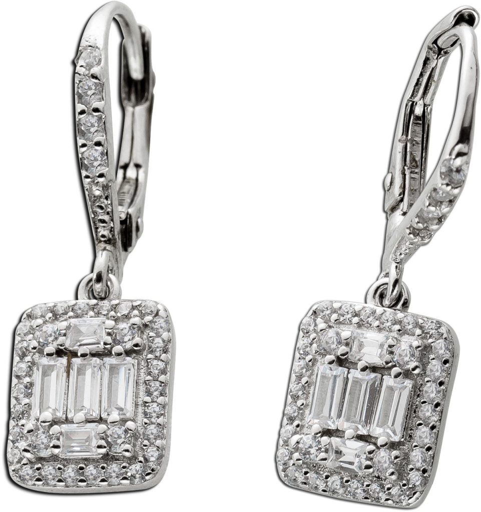 Ohrringe Silber 925 rhodiniert Zirkonia