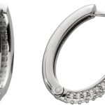 Creolen Hoops Silber 925 weiße Zirkonia rhodiniert