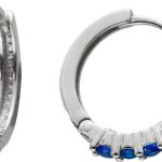 Creolen Silber 925 blaue Zirkonia