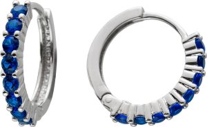 Creolen Silber 925 blaue Zirkonia