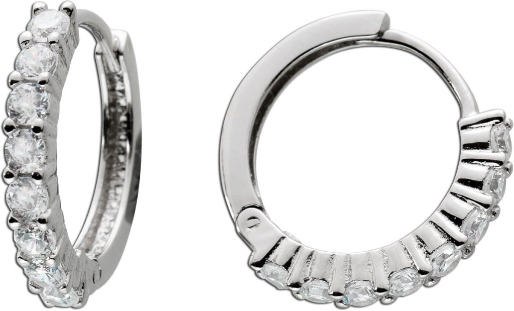 Creolen Silber 925 weiße Zirkonia