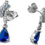 Ohrhänger Silber 925 blaue Zirkonia