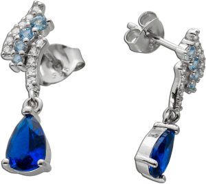 Ohrhänger Silber 925 blaue Zirkonia