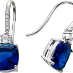 Ohrhänger Silber 925 blaue weisse Zirkonia