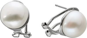 Perlen Ohrstecker Silber 925 feine Süßwasser Perlen 12mm rhodiniert