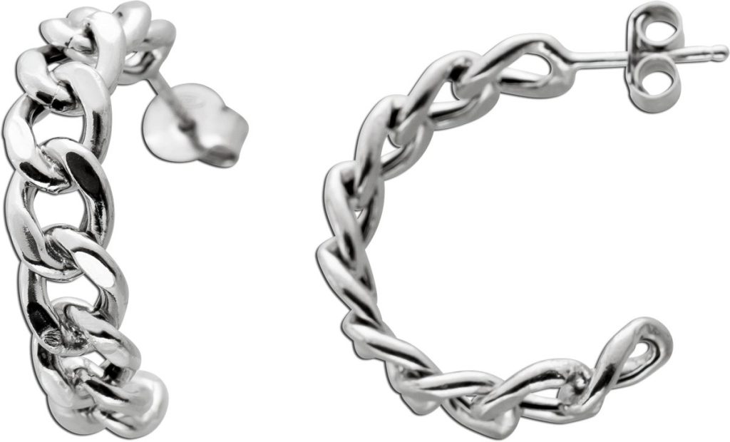 Halbrecolen Silber 925 rhodiniert Panzerketten Design