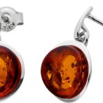 Bernstein Ohrhänger Sterling Silber 925 2 cognac braune Edelsteine