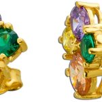 Zirkonia Ohrstecker Silber 925 Gelbgold vergoldet