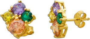 Zirkonia Ohrstecker Silber 925 Gelbgold vergoldet