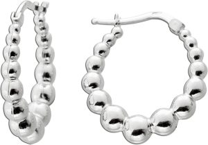 Kugel Creolen in Silber 925rhodiniert halbmassiv