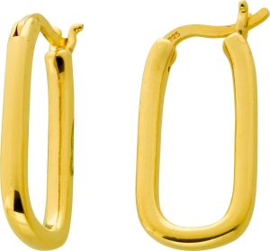 Creolen Ohrringe Hoops Oval Silber 925 1 Micron vergoldet