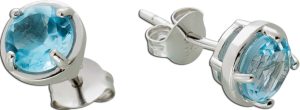 Blautopas Ohrstecker Silber 925 hellblauer Natur Edelstein