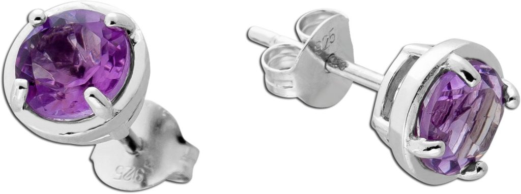 Amethyst Ohrstecker Silber 925 lila Natur Edelstein