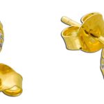 Ohrstecker Rose Silber 925 vergoldet weisse Zirkonia blüte