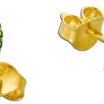 Rosen Ohrstecker Silber vergoldet grüne Zirkonia